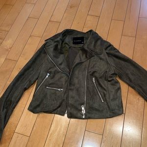 Olivaceous Green Suede Jacket